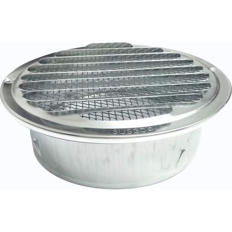 Chapeau de ventilation en acier inoxydable 304, plat, couvercle d'évacuation extérieur rond pour hotte de cuisine, 100 mm.