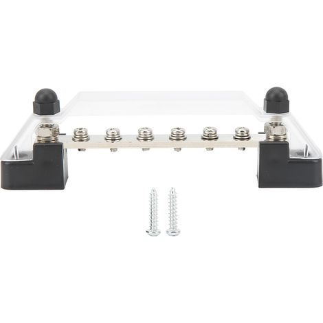 Bloc de distribution de batterie 48V 150A, barre omnibus 6 voies avec couvercle, studs M6 et vis M4 pour voitures, camping-cars et bateaux (1/5)