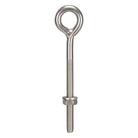 Perel Augbolzen mit Mutter und 2 Unterlegscheiben, Edelstahl, Durchmesser 8 mm, Höhe 130 mm, Breite 30 mm