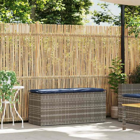 Maison Exclusive - Panca da Giardino con Cuscino Grigio 110x40x44 cm in Polyrattan (1/5)
