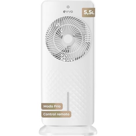 Climatizador Evaporativo EVVO AC750, 75W, Depósito 5.5L, 3 Velocidades, Temporizador 12h, Mando a Distancia