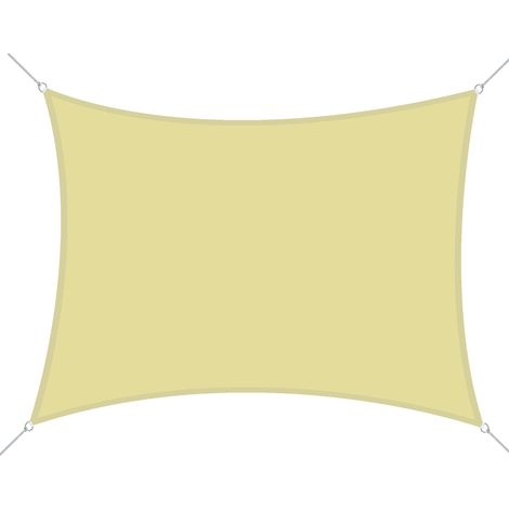 Rechteckiges Sonnensegel 6 x 4 m – UV-beständiges Polyester, Sonnenschutz für Terrasse und Garten – Beige