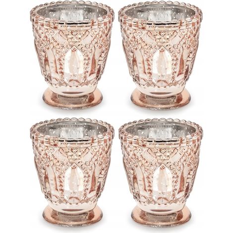 Portacandele, oro rosa, 8 cm, 4 pezzi. (1/5)