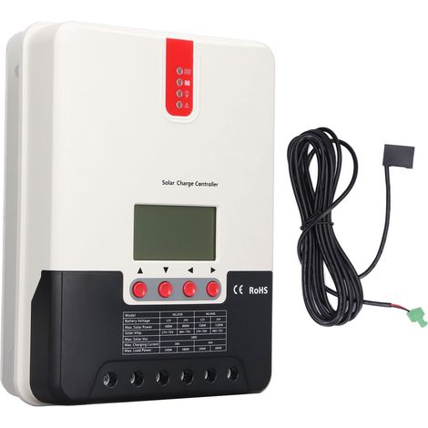 Régulateur de charge solaire MPPT 40A, écran LCD dynamique, contrôleur de batterie avec sonde de température, 12V 24V, pour panneaux solaires (1/5)
