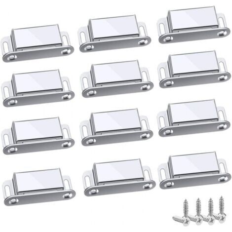 (45mm-12Stk.) Magnetverschluss, 12 Stück Magnetische Schnappverschlüsse Schrank Magnet Stark Robust Bis Zu 6kg, Für Schubladen Duschtür Magnet Schrank Kleiderschrank, Schrank, Möbel (1/5)