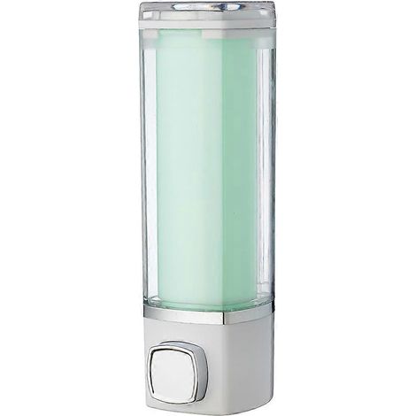 Distributeur de savon en plastique mural, porte-savon liquide rechargeable (blanc, doublure de couleur aléatoire)-21x7.8x6.5cm-White