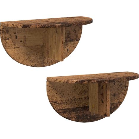 Étagère Murale Montage mural 2 pcs Étagères flottantes Bois ancien 48 x 24 x 24 cm (1/5)