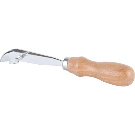 Outil de finition réglable pour le travail du cuir, avec manche en bois. (1/5)