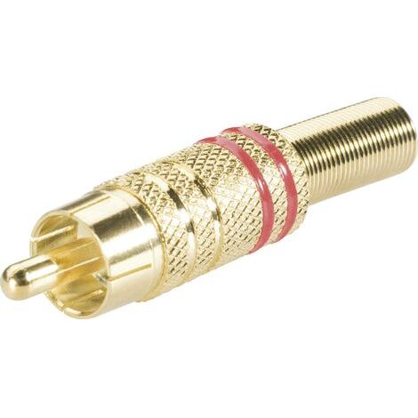 Cinch/RCA mâle, droit TRU COMPONENTS 1578988 Nombre de pôles: 2 rouge 1 pc(s) S460661 (1/3)