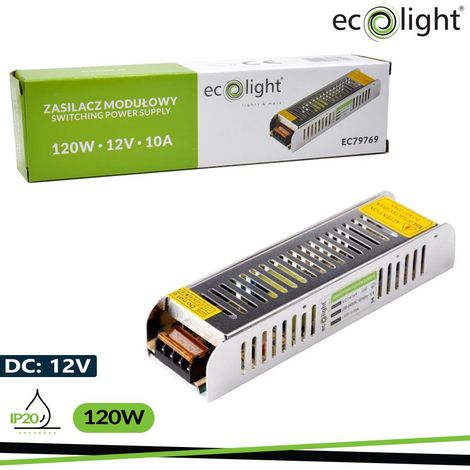Alimentatore LED slim 120W 12V 10A IP20 Ecolight EC79769 (1/3)
