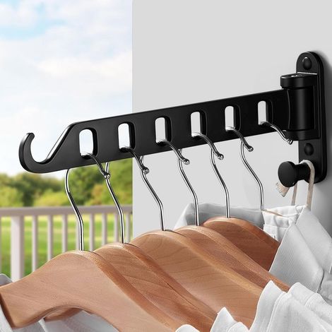 Zusammenklappbare und um 180° drehbare Kleiderhaken zur Wandmontage, multifunktional und platzsparend für Balkon, Badezimmer und Schlafzimmer (1/5)