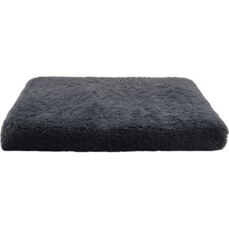 Coussin carré en peluche gris foncé pour chien et chat, 40 x 30 x 5 cm, doux et moelleux, idéal pour un sommeil profond, 1 pièce