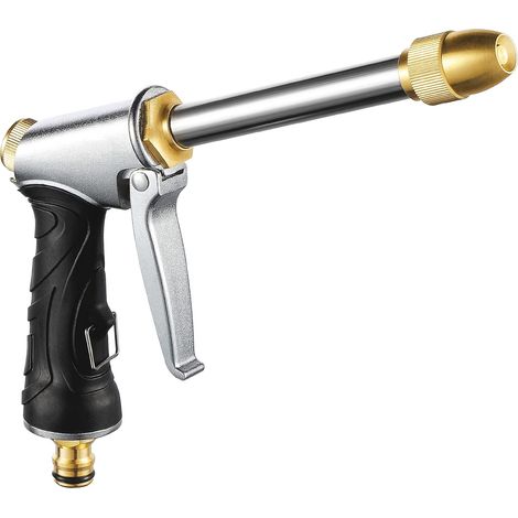 Pistolet à eau haute pression pour tuyau d'arrosage, en métal, idéal pour le lavage de voitures et d'animaux, et l'arrosage de pelouses.-AquaForge (1/5)