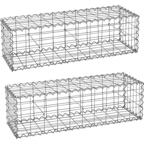 Gabionen Steingabionen Steinkorb 100x30x30 cm 2er Set Draht Wand Korb Metall (1/5)