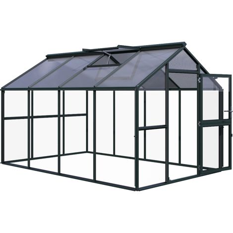 KGT Gewächshaus "Novum IV", tannengrün, 11,1 m², 4 mm ESG, 10 mm HKP