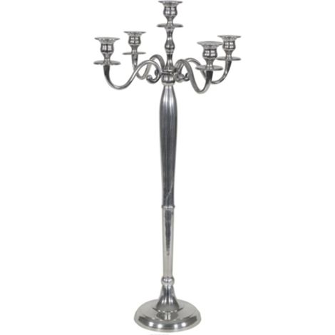 Flamingo Kerzenhalter aus Aluminium 78 cm silber Kerzenhalter (1/2)