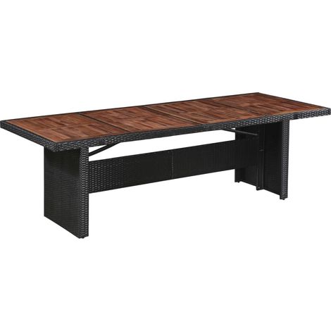 Table de jardin,Table meuble de Balcon,Table d'extérieur 240x90x74 cm Résine tressée et bois d'acacia -10121 (1/4)