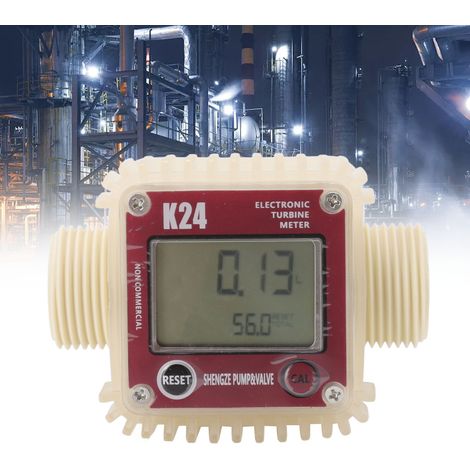 Hochpräziser digitaler Turbinen-Durchflussmesser bis 20 bar, LCD-Anzeige, G1-Außengewinde, digitaler Kraftstoff-Durchflussmesser mit 4 Messeinheiten (1/5)
