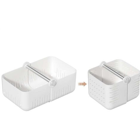 Panier de rangement en plastique avec poignée, chariot de douche et rangement pour cosmétiques, cuisine et salle de bain (1/5)