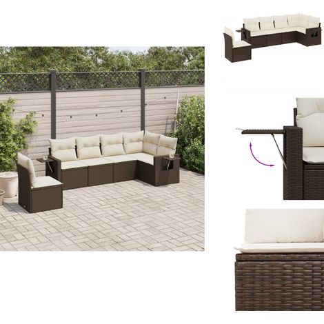 Salon de jardin avec coussins 6 pcs marron résine tressée - Salon De Jardin - Meuble De Jardin - Ensemble Salon Extérieur - Canapé Jardin - Fauteuil Jardin (1/5)
