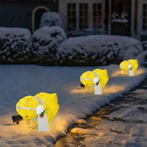 LED-Gartenfigur „Flammenhuhn“, Rasendekoration mit Acryllichtern, 35 cm groß, für Weihnachtsfeiern, beleuchtet mit rotem und gelbem Schal (1/5)