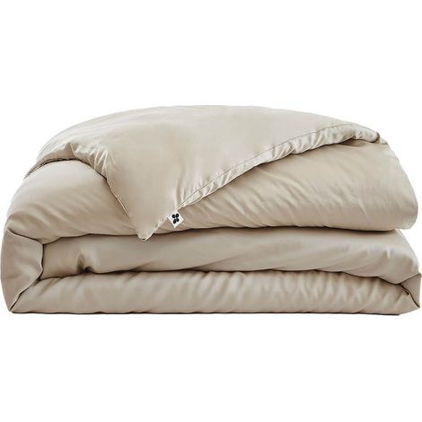 DALIA - Housse de Couette 260x240cm 100 % Viscose de Bambou Pampa (1/5)