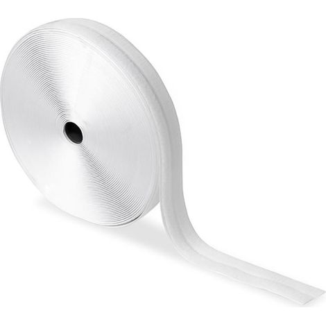 Rollo adhesivo de cierre de gancho y bucle 20 mm x 25 m, blanco (1/3)
