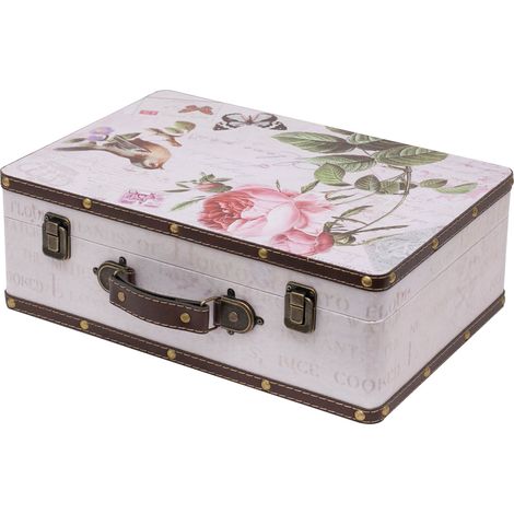 HMF VKO102 Holzkoffer im Vintage-Design, Rose, 38 x 26 x 13 cm (1/5)