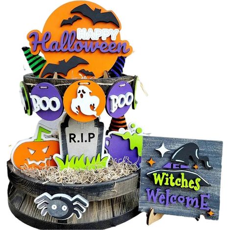 Decoraciones de Halloween: Fantasmas blancos, adornos de calabazas y accesorios para la decoración del hogar. (1/4)