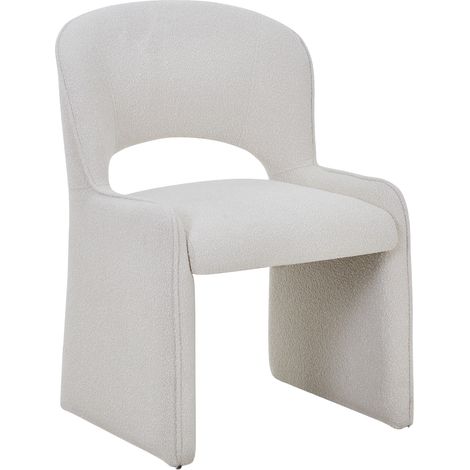 ALESIA - Fauteuil tissu bouclette beige