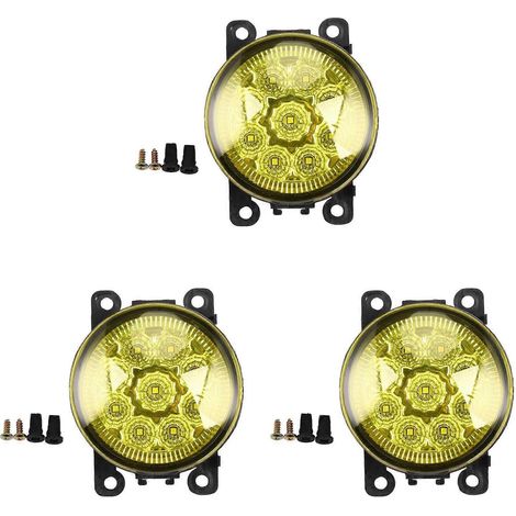 4F9Z-15200-AA Lot de 3 feux antibrouillard pour Ford Explorer, Transit, Focus, Fusion, Honda Crosstour, CR-V et Nissan (lumière jaune) (1/5)