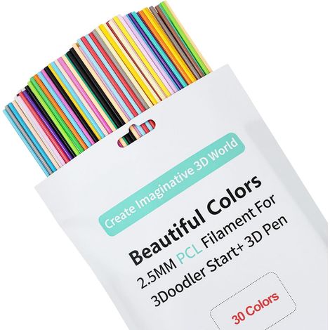 300 pièces de filament pour stylo 3D, recharges de stylo d’impression 3D 2,5 mm 30 couleurs 10×15 cm par couleur (1/5)