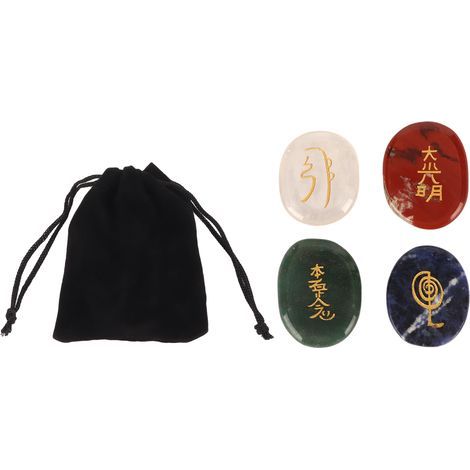 4 Pierres de Reiki Polies pour Équilibrage, Cristaux de Guérison Plats et Circulaires pour Méditation et Purification (1/5)