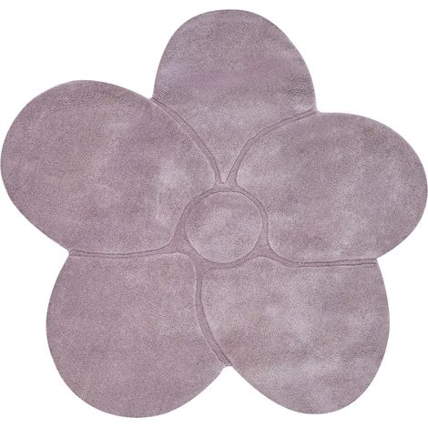 Tappeto in lana a forma di fiore viola 140 x 140 cm Kokkini