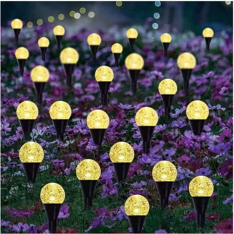 Lampe Solaire Extérieur Jardin, 5m 20 led Lampes Solaires Extérieures Jardin Étanches, Éclairage Extérieur Solaire,Blanc Chaud (1/5)