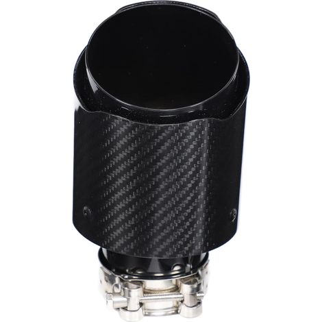 Tuyau d'échappement Arrière de Voiture, pointe entrée 63 mm sortie 101 mm Embout d'échappement de Tuyau de Silencieux en fibre de carbone Universel endrohrblende (1/5)