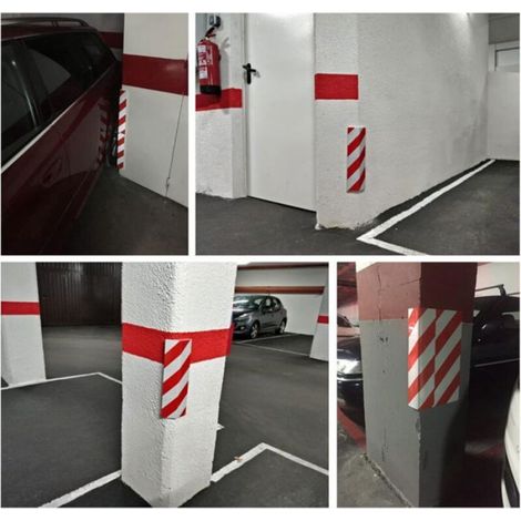 2 Pièces Protection d'Angle Mur Garage Blanc/Rouge Protection Voiture Mousse Protection Murale Garage, Mousse de protection (1/5)