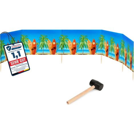 Garronda Paravent Plage Coupe-Vent Camping Brise-Vent avec Marteau en Caoutchouc 6 m GAEX001 (Planches de Surf, 6 m) (1/5)