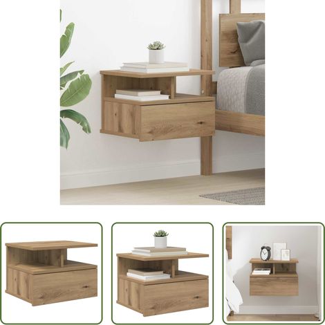 vidaXL Mesita Flotante Roble artisan 40 x 31 x 28 cm (1/5)