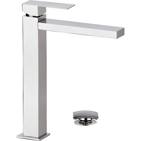 Rubinetto miscelatore extra alto per bacinelle serie q design  Piletta di scarico: Click - Clack (1/3)