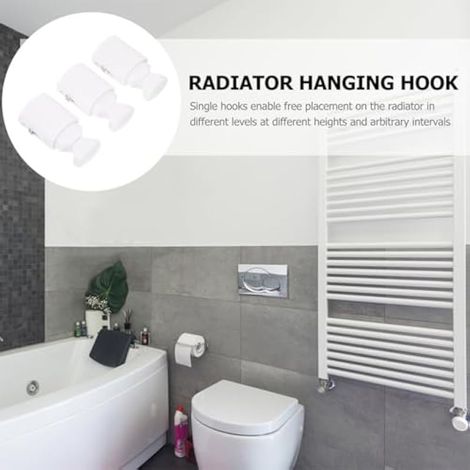 Lot de 3 crochets tubulaires pour radiateur, porte-serviettes et vêtements de salle de bain