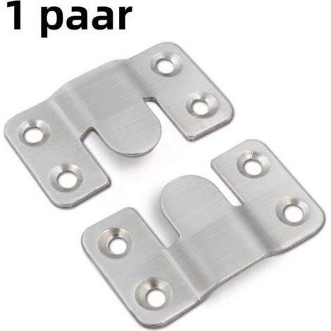 1 paire - Grand - Crochet pour cadre photo - Convient pour la fixation de meubles, les attaches murales et la suspension de miroirs (1/5)