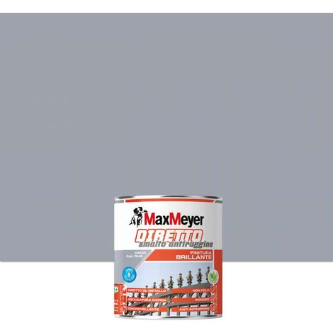 Smalto MaxMeyer diretto antiruggine brillantante 750 ml grigio (1/4)