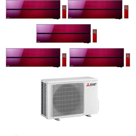 Mitsubishi Climatizzatore Penta Split Kirigamine MSZ-LN Rosso 9+9+9+9+18 con MXZ-5F102VF Inverter R-32 Wi-Fi Classe A++