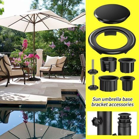 Accessoires De Support De Base Pour Parasol Solaire - Pièce De Fixation Pour Parasol De Terrasse - Support D'Attache Résistant À L'Usure Pour Balcons Terrasses Jardins Et Cours (1/4)