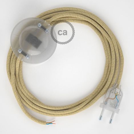 Creative-Cables Câblage pour lampadaire avec câble en jute – (Câble 3 m, 2x0,75 mm², prise EU et interrupteur transparents) – Conforme aux normes de sécurité – Style et fonctionnalité