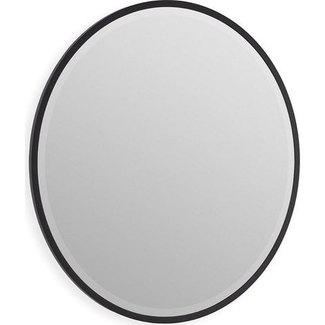 Miroir rond mural en bois noir - noir (1/4)