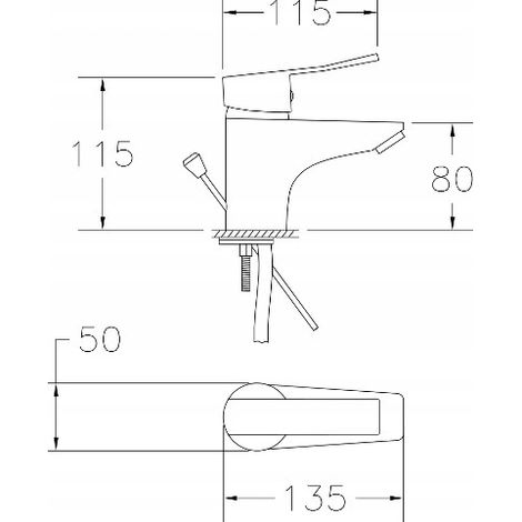 Robinet de lavabo sur pied chromé Madera avec bouchon