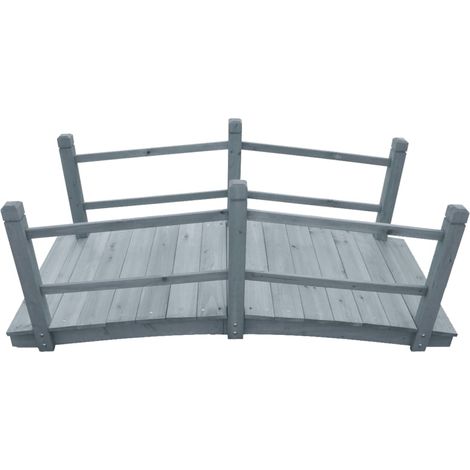 Pont de jardin Gris 140x60x56 cm Bois de sapin massif