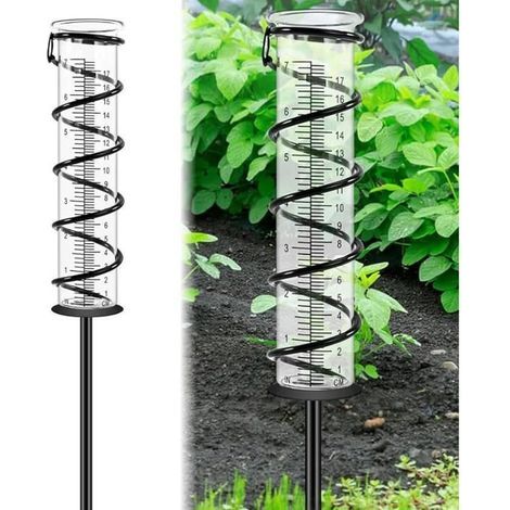 Pluviometre, Pluviometre Exterieur Jardin, avec des Clous à Sol Pluviomètre, Résistant aux Intempéries, Pluviomètre Amovible (1/4)